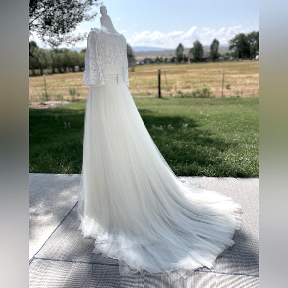 Pronovias Bridal Skirt NEW Soft Tulle with Court Train - Picture 10 of 15